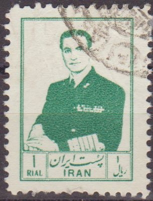 IRAN 1954 Scott 1003 Sello Retrato Militar Mohammad Reza Shah Pahlavi Usado 